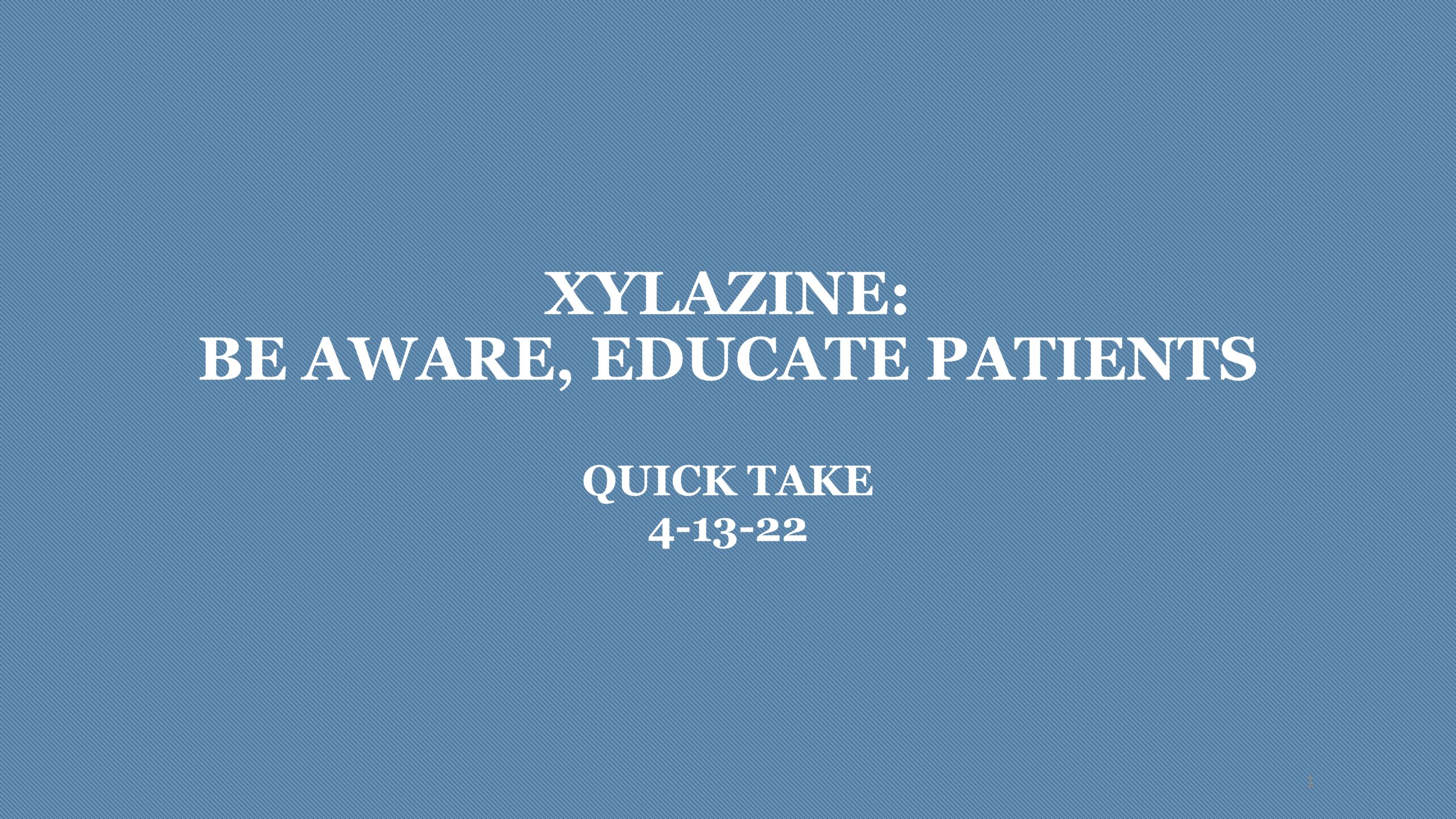 Xylazine: Dangerous Veterinary Sedative in Illicit Opioids (HMA)